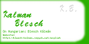 kalman blesch business card