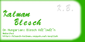 kalman blesch business card